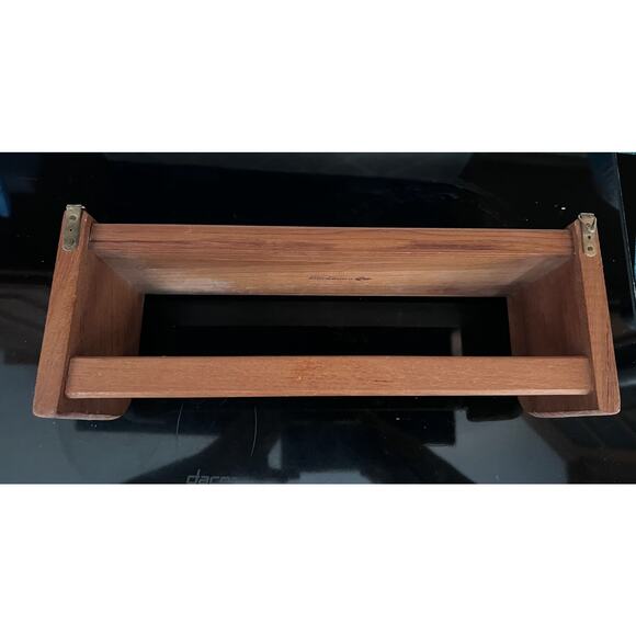 Goodwood Teak Roll Dispenser with Shelf MCM paper towels foil plastic wrap - Picture 5 of 6